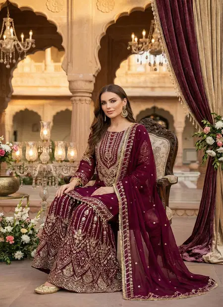 KB 3315 Georgette Embroidery Work Readymade Suits Suppliers In India 